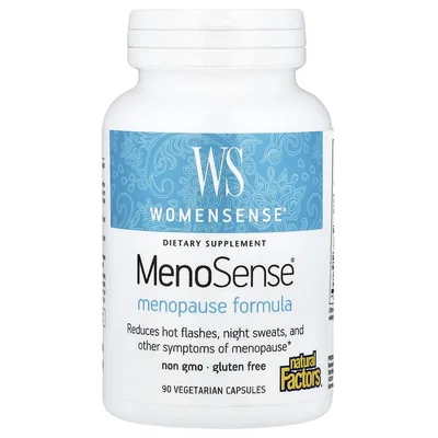 Natural Factors, средство для поддержки в период менопаузы MenoSense®, 90 вегетарианских капсул