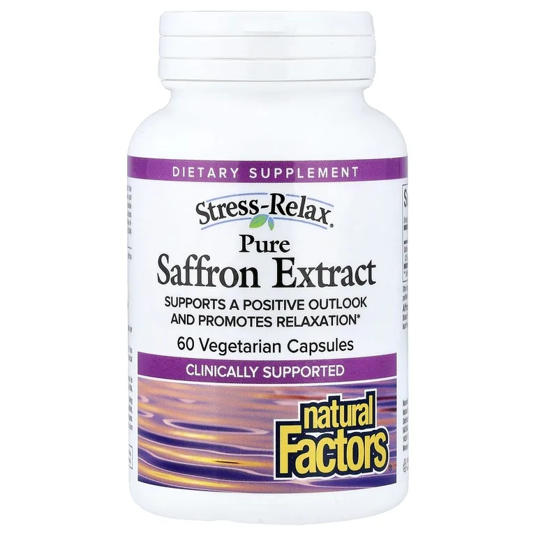 Natural Factors, Stress-Relax®, чистый экстракт шафрана, 60 вегетарианских капсул (28 мг в 1 капсуле)