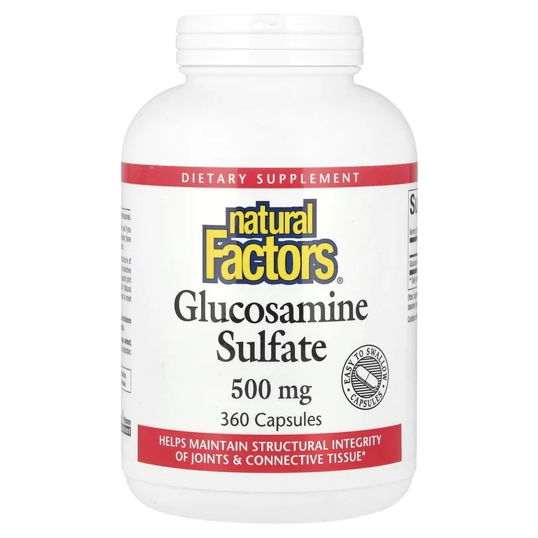 Natural Factors, сульфат глюкозамина, 500 мг, 360 капсул