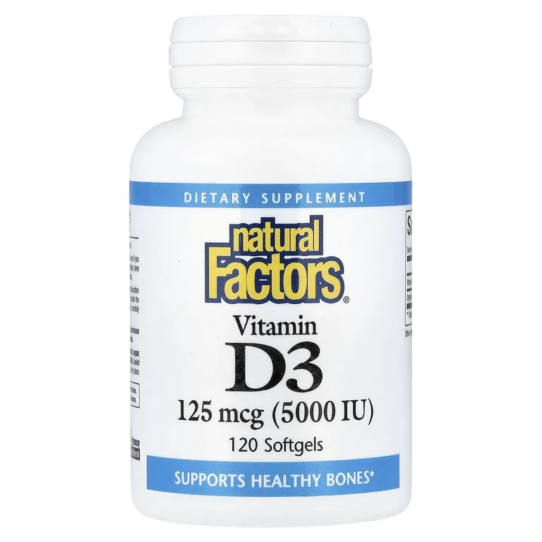 Natural Factors, Витамин D3, 120 мягких капсул
