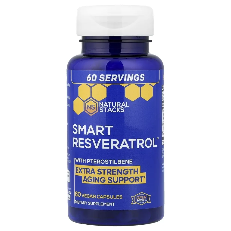 Natural Stacks, Smart Resveratrol™, 60 веганских капсул