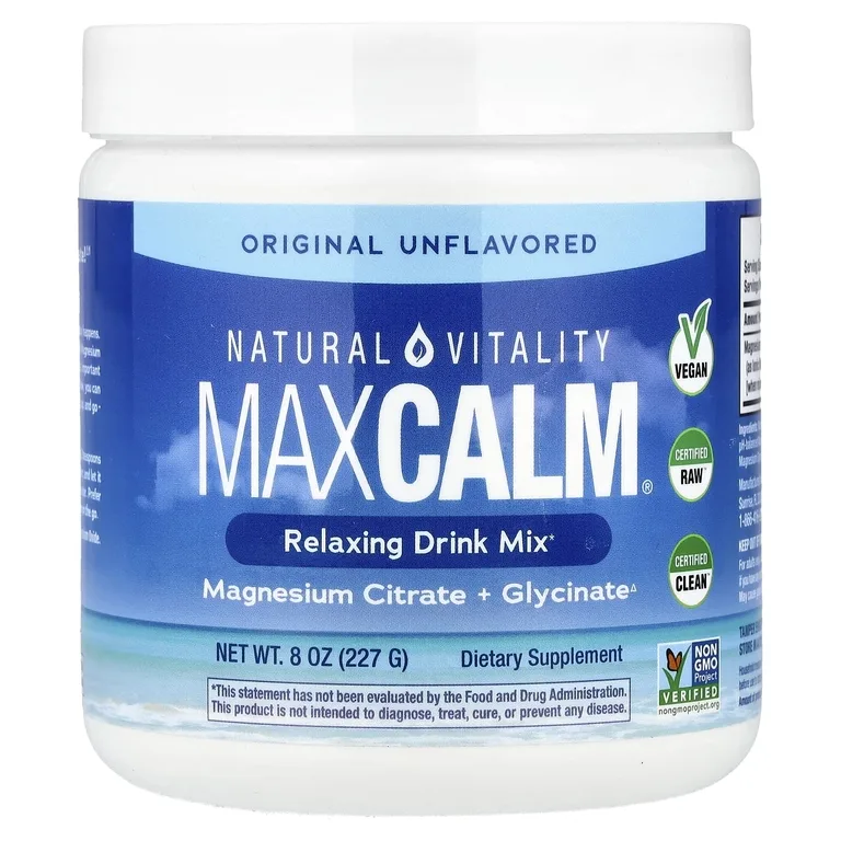 Natural Vitality, MaxCalm®, смесь для приготовления расслабляющего напитка, без добавок, 227 г (8 унций)