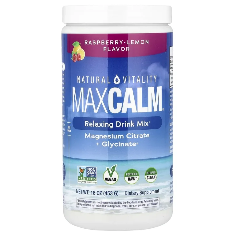 Natural Vitality, смесь для приготовления расслабляющего напитка, малина и лимон, 453 г (16 унций)
