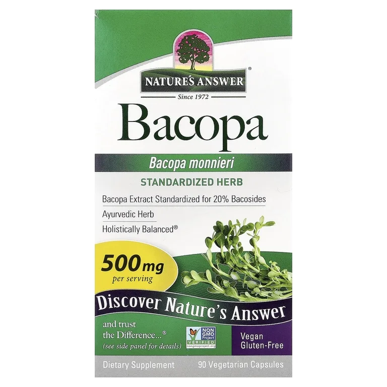 Nature's Answer, бакопа, 500 мг, 90 вегетарианских капсул