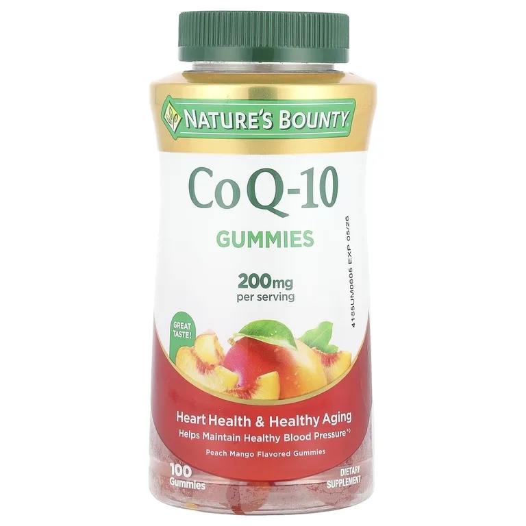 Nature's Bounty, CoQ-10, жевательные мармеладки, персик и манго, 100 жевательных таблеток (100 мг в 1 жевательной мармеладке)