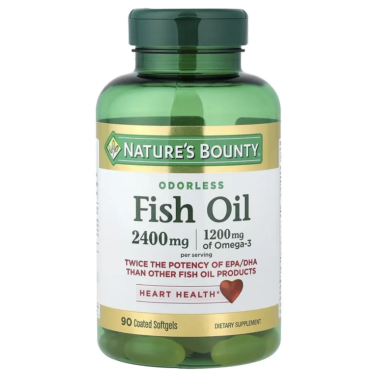 Nature's Bounty, рыбий жир, без запаха, 90 капсул с оболочкой (1200 мг в 1 капсуле)