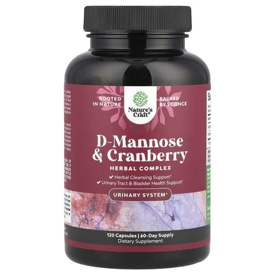 Nature's Craft, D-манноза и клюква, 120 капсул