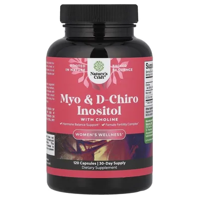 Nature's Craft, мио и D-хироинозитол с холином, 120 капсул
