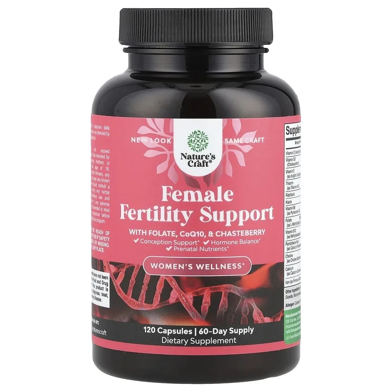 Nature's Craft, Women's Wellness, добавка для поддержки женской фертильности с фолатом, коэнзимом Q10 и витексом священным от Women, 120 капсул