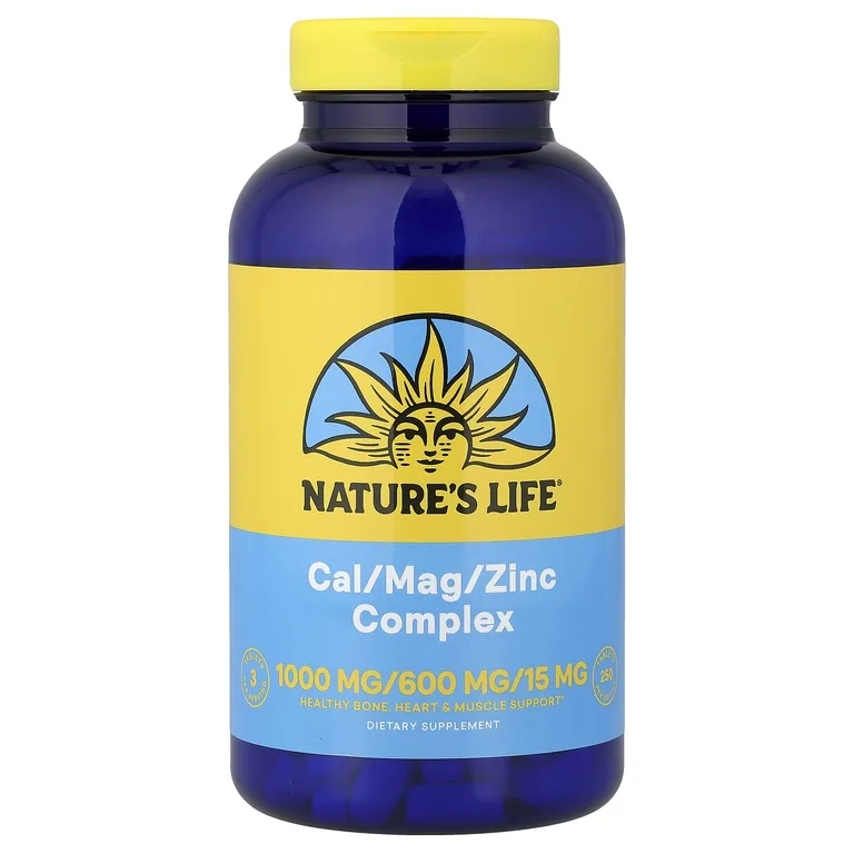 Nature's Life, комплекс кальция, магния и цинка, 250 таблеток