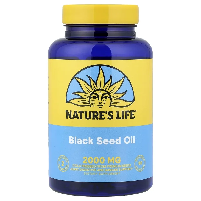 Nature's Life, Масло семян чёрного дерева, 90 мягких капсул (1,00 мг в 1 капсуле)