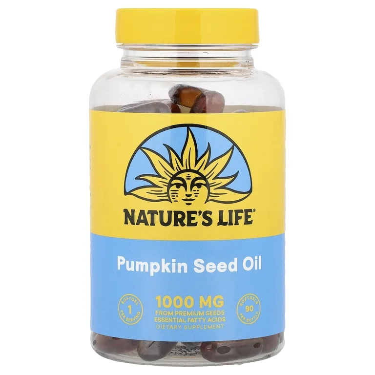 Nature's Life, масло семян тыквы, 1000 мг, 90 капсул