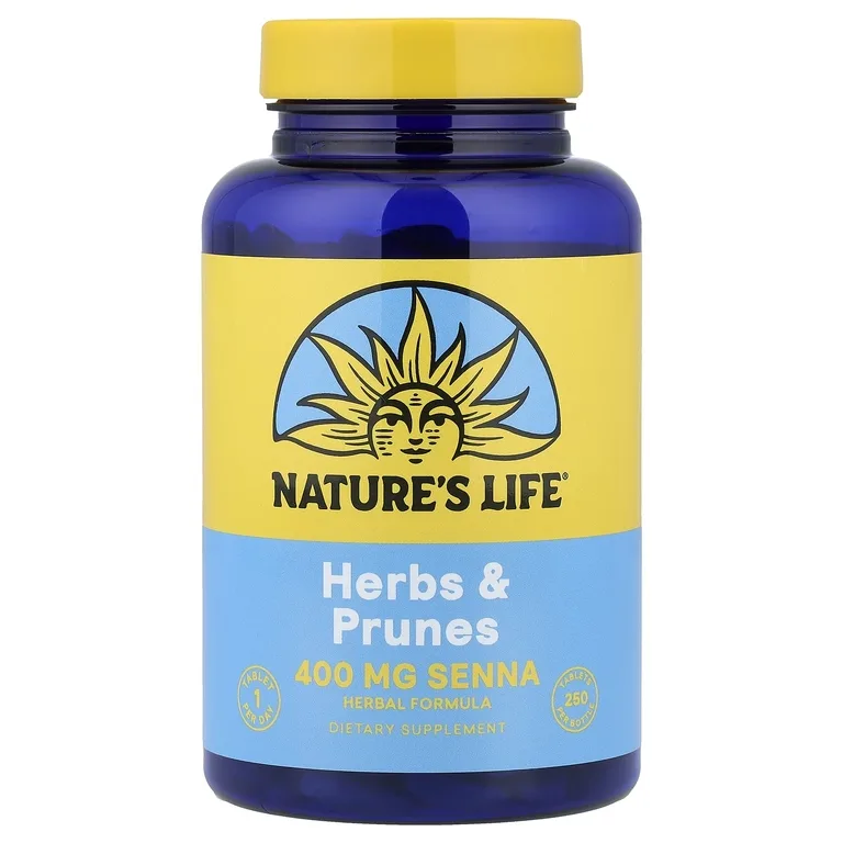 Nature's Life, травы и чернослив, 250 таблеток