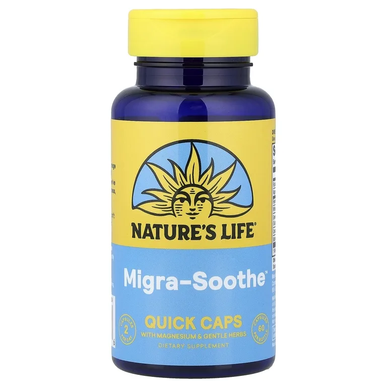 Nature's Life, Успокаивающее мигрене™ быстрые капсулы, 60 капсул