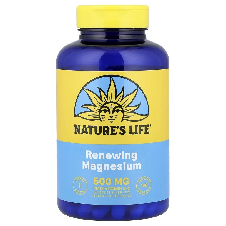 Nature's Life, восстанавливающий магний, 180 вегетарианских капсул