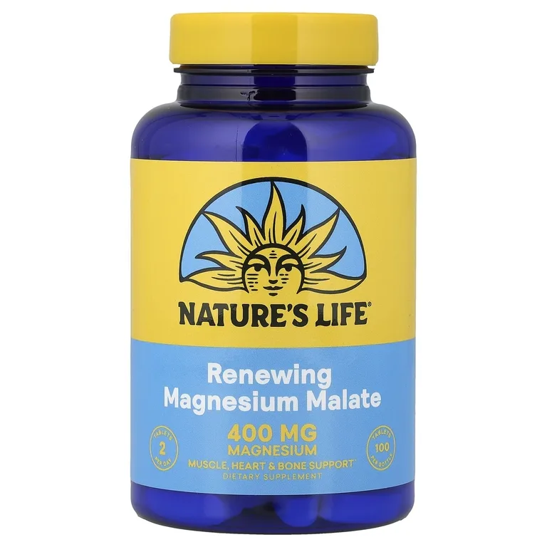 Nature's Life, восстанавливающий малат магния, 100 таблеток (200 мг в таблетке)