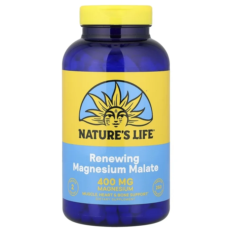 Nature's Life, восстанавливающий малат магния, 250 таблеток (200 мг в 1 таблетке)