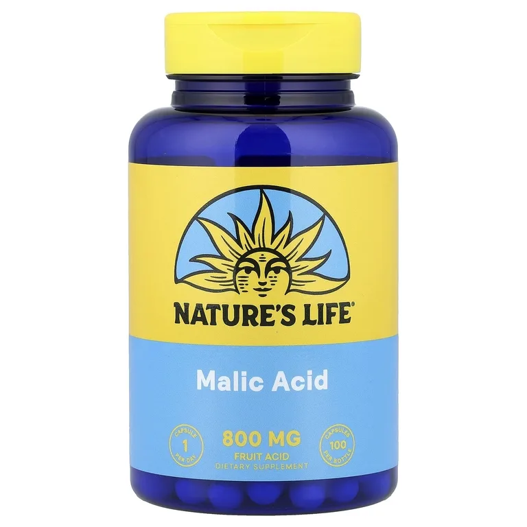 Nature's Life, Яблочная кислота, 800 мг, 100 капсул
