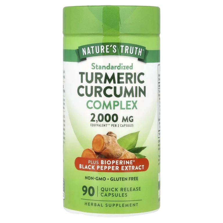 Nature's Truth, Комплекс куркумы и куркумина с экстрактом черного перца BioPerine®, 90 капсул с быстрым высвобождением