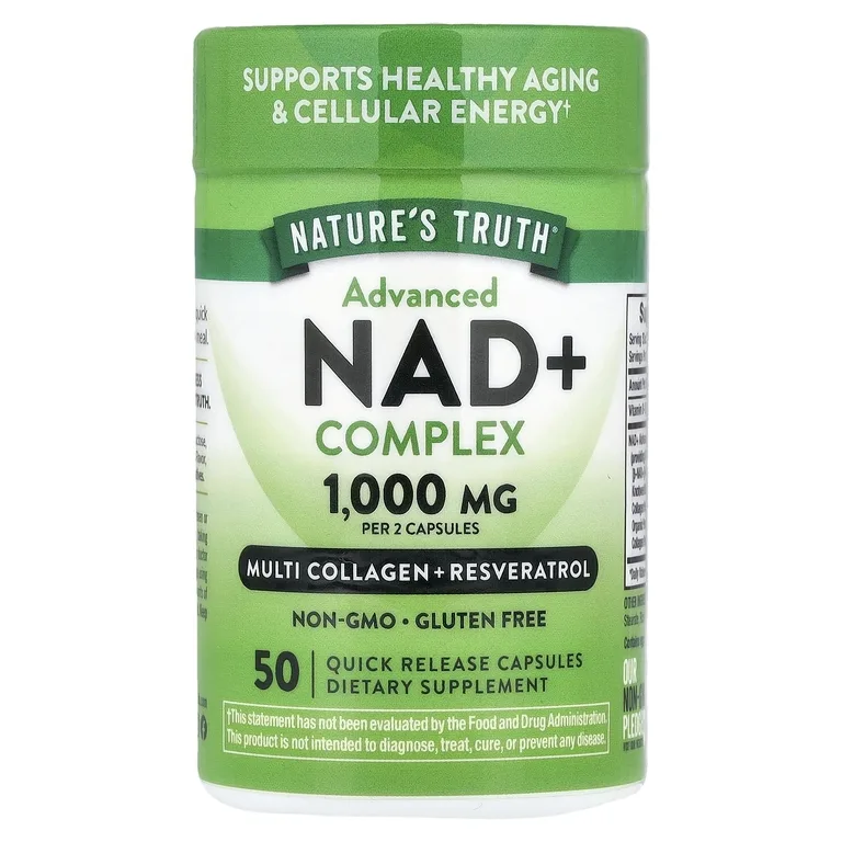 Nature's Truth, улучшенный комплекс НАД+, 50 капсул с быстрым высвобождением