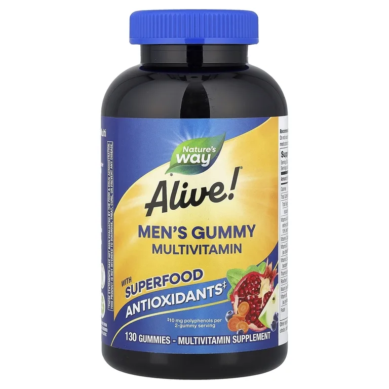 Nature's Way, Alive!®, мультивитамины для мужчин, фруктовый вкус, 130 жевательных таблеток