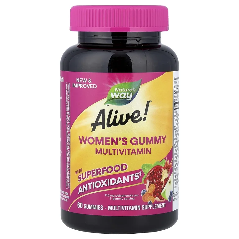 Nature's Way, Alive!®, жевательные мультивитамины для женщин, смесь ягод, 60 жевательных мармеладок