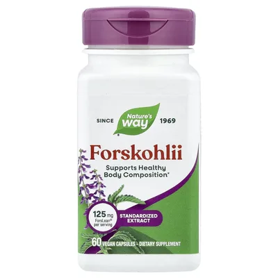 Nature's Way, форсколин, 60 веганских капсул