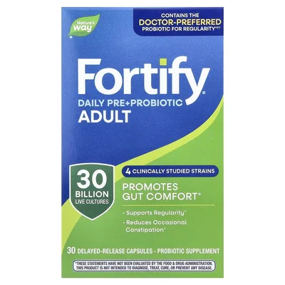 Nature's Way, Fortify®, ежедневные пребиотики и пробиотики, для взрослых, 30 капсул с отсроченным высвобождением