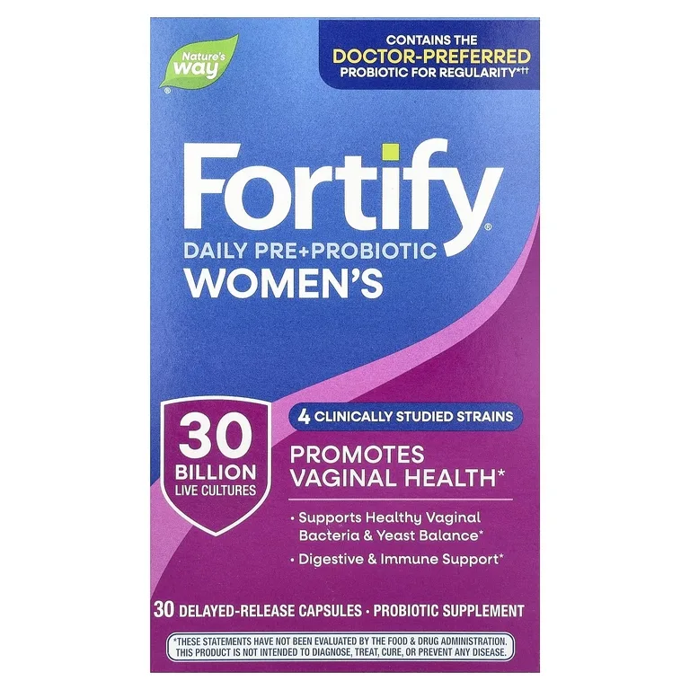 Nature's Way, Fortify®, ежедневные пребиотики и пробиотики для женщин, 30 миллиардов КОЕ, 30 капсул с отсроченным высвобождением