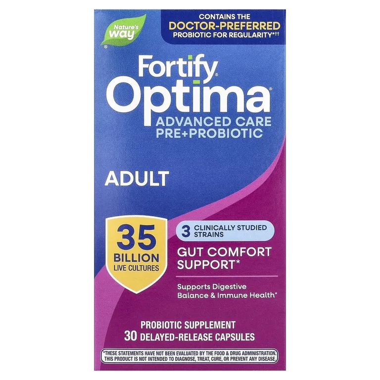 Nature's Way, Fortify® Optima® Advanced Care Pre + Probiotic, для взрослых, 30 капсул с отсроченным высвобождением