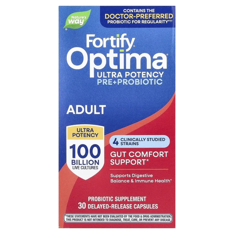 Nature's Way, Fortify® Optima® Pre + пробиотик для взрослых, 30 капсул с отсроченным высвобождением