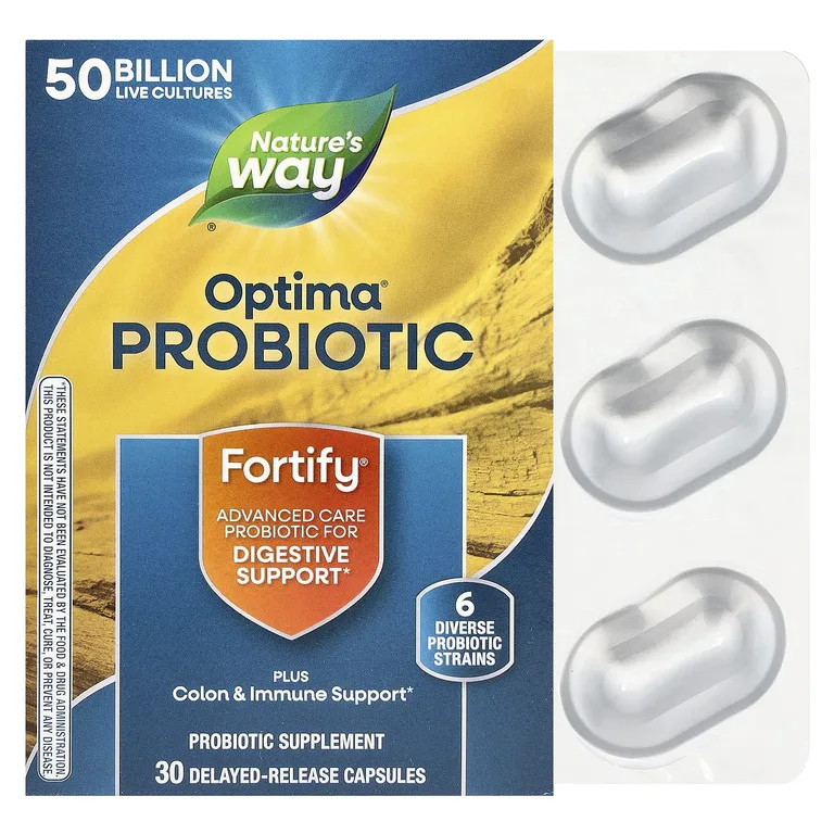 Nature's Way, пробиотики, 50 млрд, 30 капсул с отсроченным высвобождением