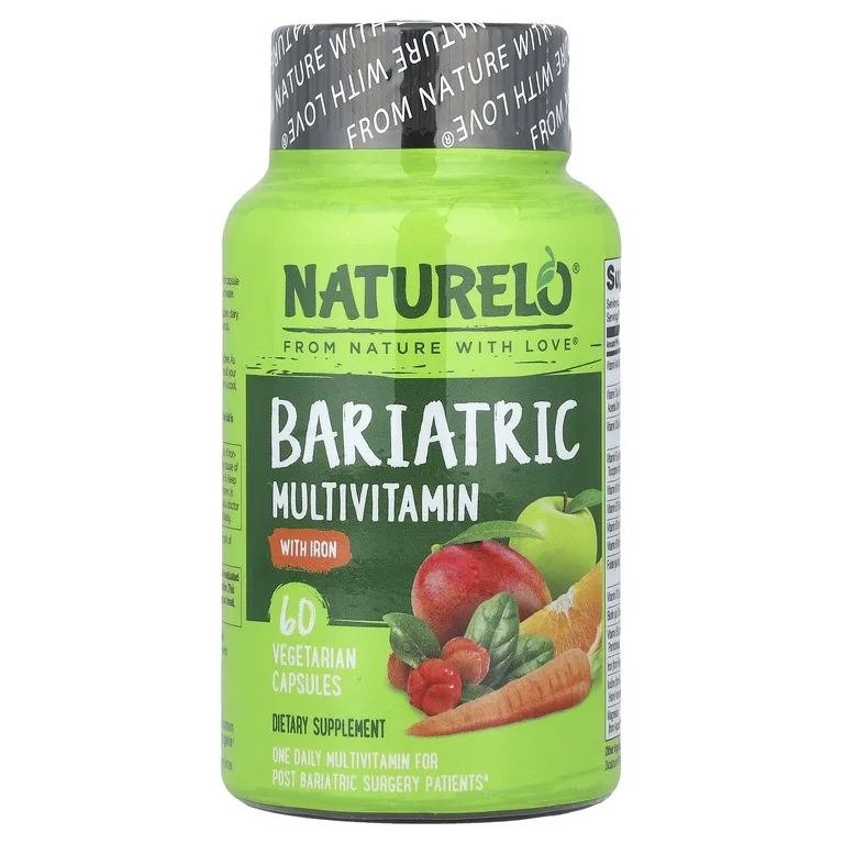 NATURELO, бариатрические мультивитамины с железом, 60 вегетарианских капсул