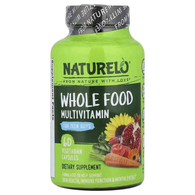 NATURELO, мультивитамины из цельных продуктов для подростков, 60 вегетарианских капсул
