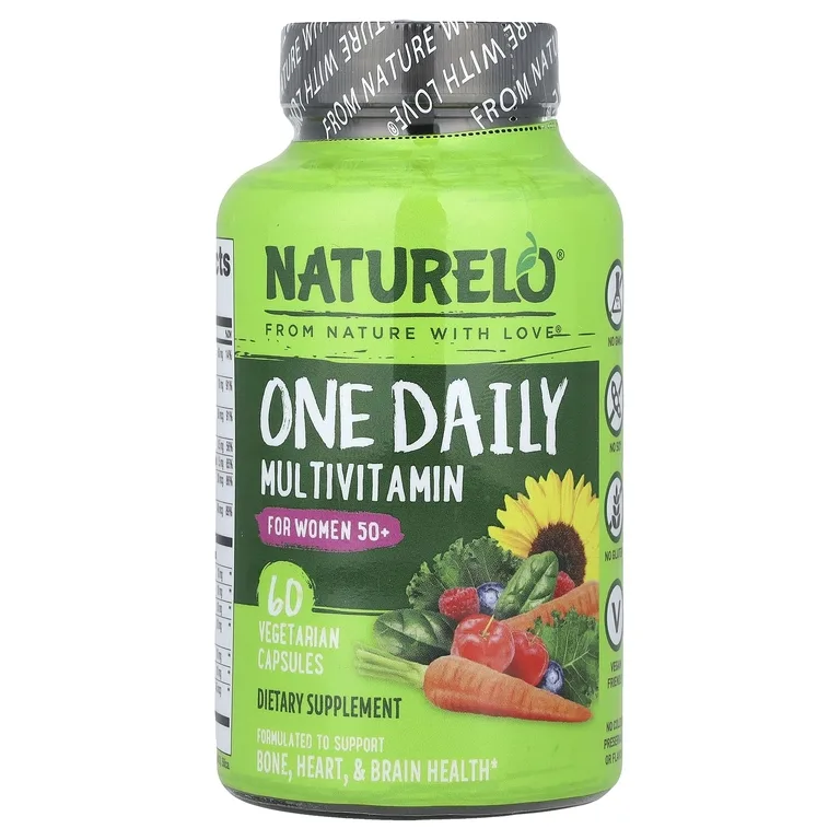 NATURELO, One Daily, мультивитамины для женщин старше 50 лет, для приёма один раз в день, 60 вегетарианских капсул