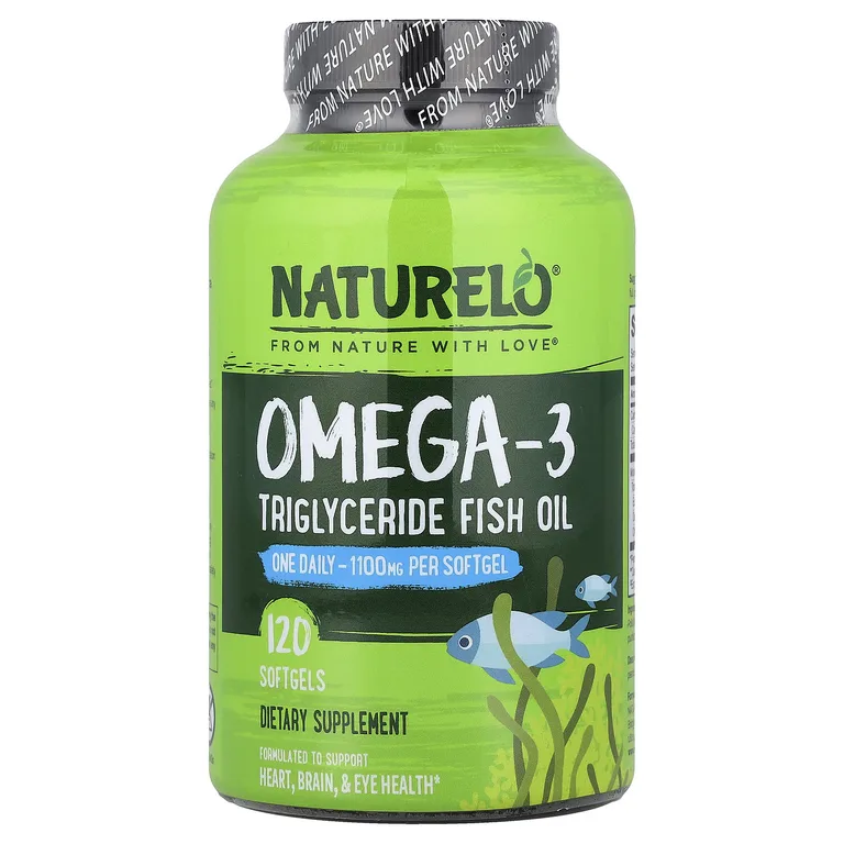 NATURELO, рыбий жир в форме триглицеридов омега-3, 1100 мг, 120 капсул
