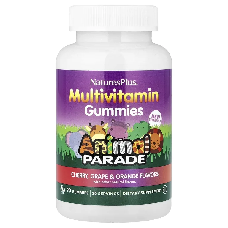 NaturesPlus, Animal Parade®, мультивитамины, со вкусом вишни, винограда и апельсина, 90 жевательных таблеток