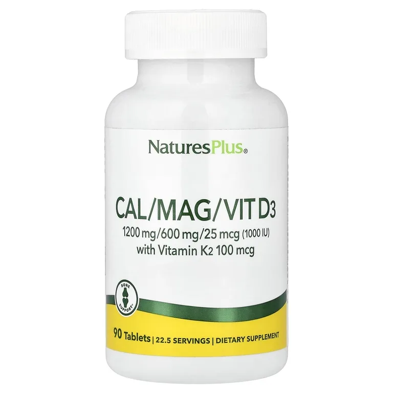 NaturesPlus, Cal / Mag / Vit D3 с витамином K2`` 90 таблеток