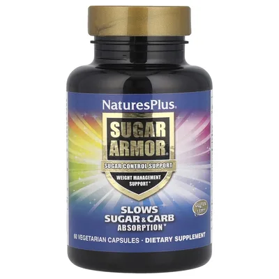 NaturesPlus, добавка для контроля сахара, 60 вегетарианских капсул