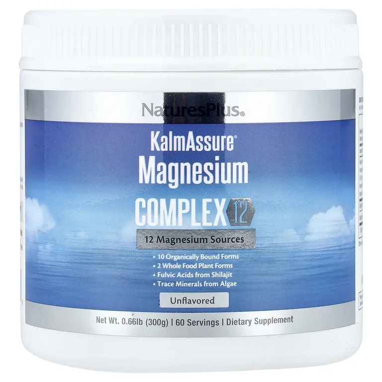 NaturesPlus, KalmAssure®, комплекс с магнием 12, без добавок, 300 г (0,66 фунта)
