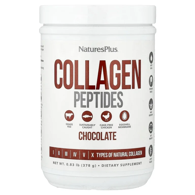 NaturesPlus, Коллагеновые пептиды, шоколадные, 378 г (0,83 фунта)