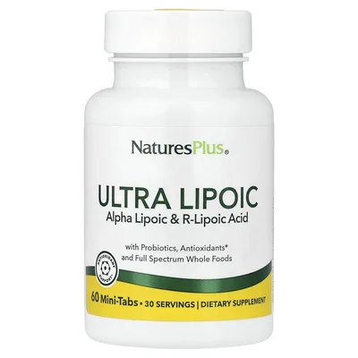 NaturesPlus, комплекс с Альфа-липоевой кислотой и R-липоевой кислотой, 60 мини-таблеток