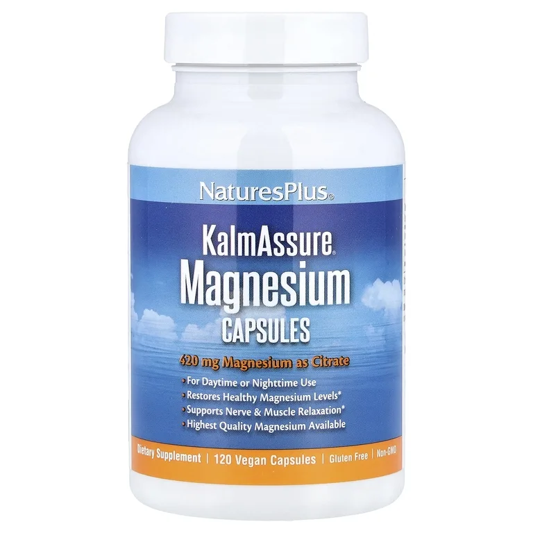 NaturesPlus, магний, 120 веганских капсул (105 мг в 1 капсуле)