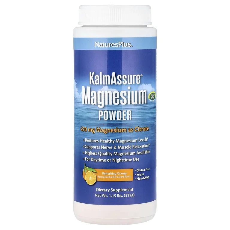 NaturesPlus, магний в порошке, со вкусом освежающего апельсина, 522 г (1,15 фунта)