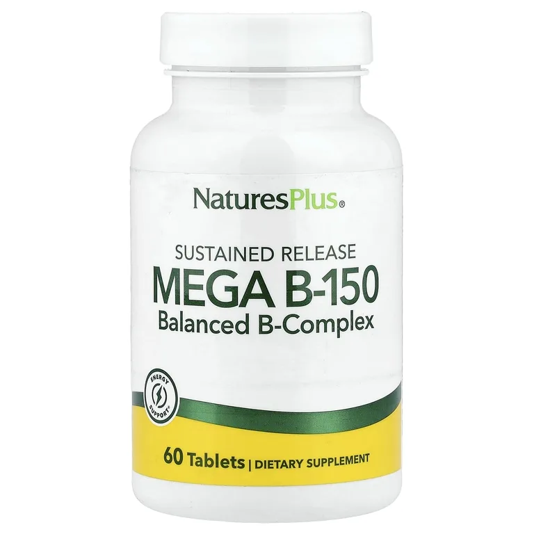 NaturesPlus, Mega B150, витамин B с длительным высвобождением, 60 таблеток