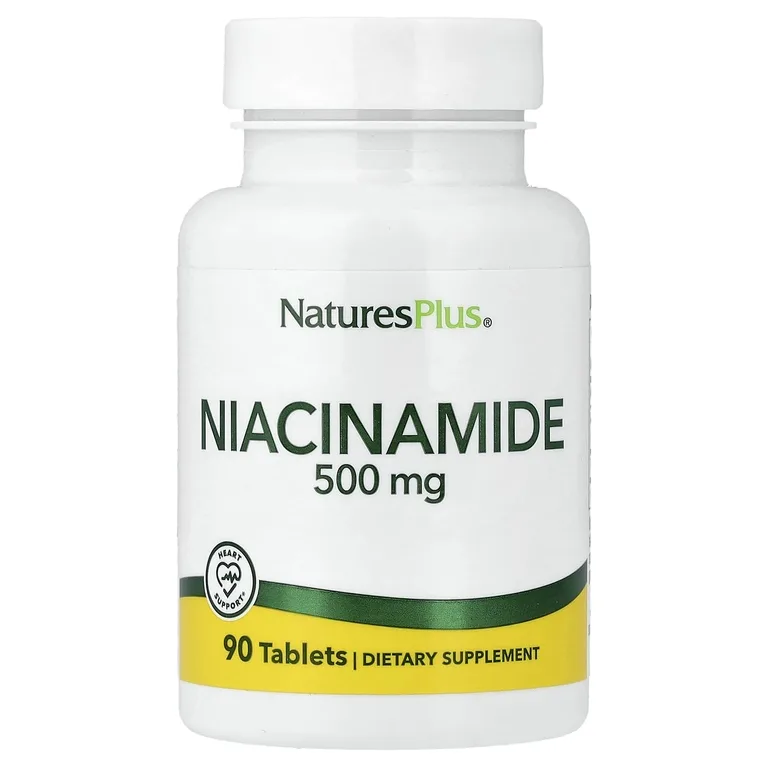 NaturesPlus, никотинамид, 500 мг, 90 таблеток