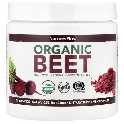 NaturesPlus, Органический свекловый порошок, 240 г (0,53 фунта)