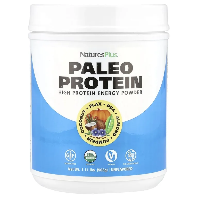 NaturesPlus, палеопротеиновый порошок, без ароматизаторов и подсластителей, 503 г (1,11 фунта)