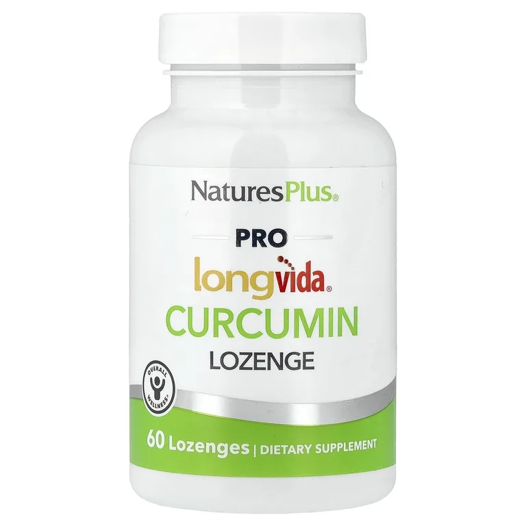 NaturesPlus, PRO longvìda® леденцы с куркумином, 60 пастилок (250 мг на пастилку)