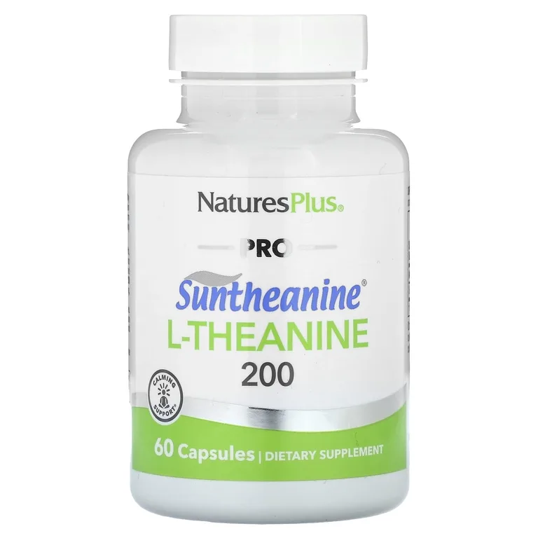 NaturesPlus, Pro, Suntheanine и L-теанин 200, 60 капсул (100 мг на капсулу)